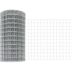 vidaXL Valla con Poste Plateado 0,4 x 10 m Acero y PVC Acero galvanizado Clearance