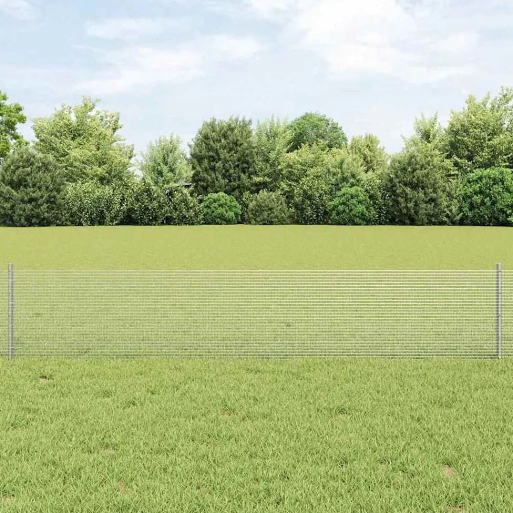 vidaXL Valla con Poste Plateado 0,4 x 10 m Acero Acero galvanizado Best