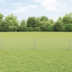 vidaXL Vallas De Jardín-Valla con Poste Plateado 0,4 x 10 m Acero