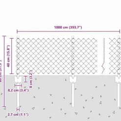 vidaXL Vallas De Jardín-Valla con Poste Plateado 0,4 x 10 m Acero