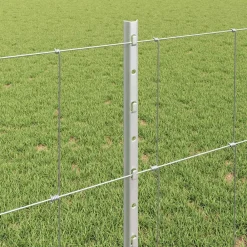 vidaXL Valla con Poste Plateado 0,8 x 25 m Acero Acero galvanizado Clearance