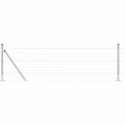 vidaXL Valla con Poste Plateado 0,4 x 10 m Acero Acero galvanizado