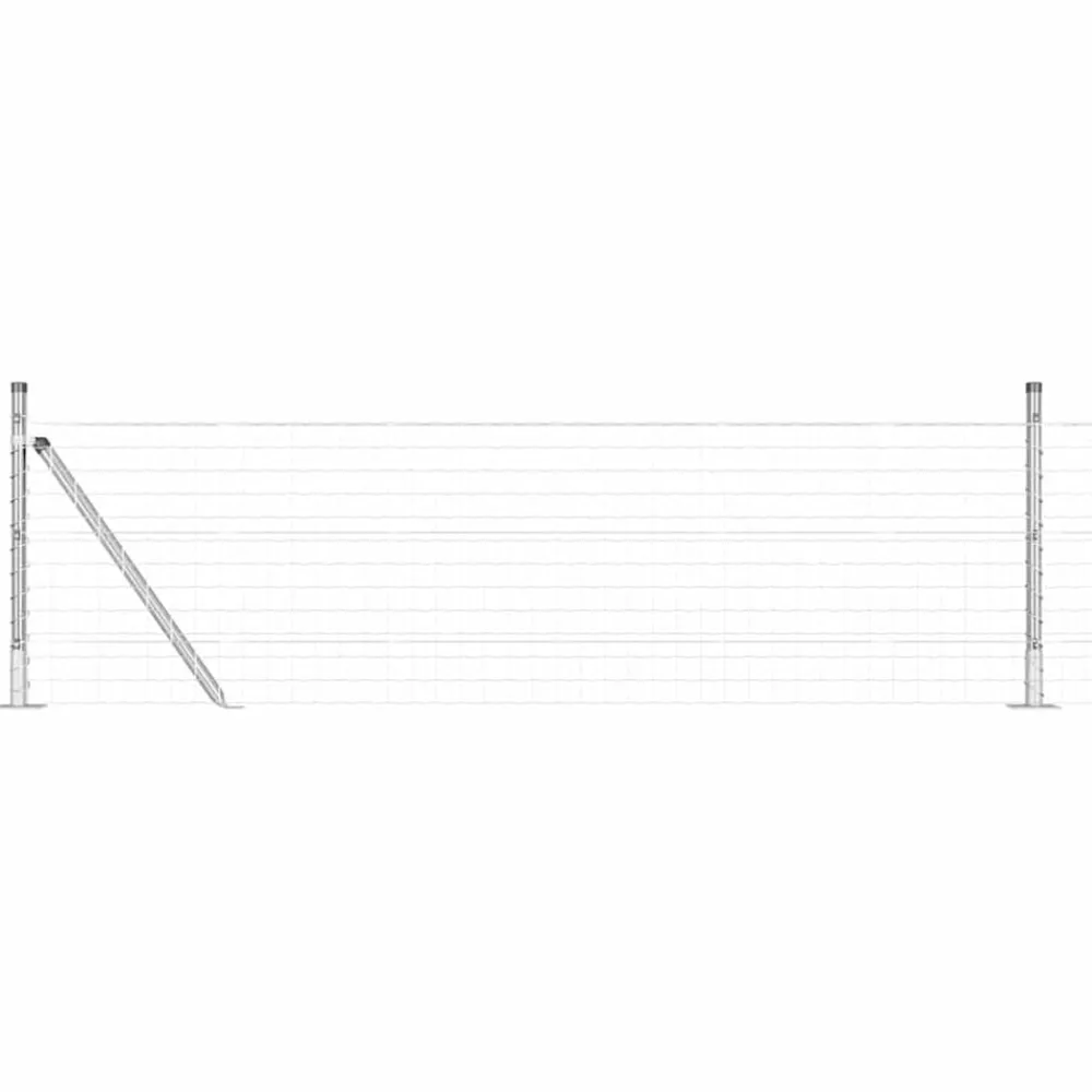 vidaXL Valla con Poste Plateado 0,4 x 10 m Acero Acero galvanizado