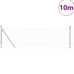 vidaXL Valla con Poste Plateado 0,4 x 10 m Acero Acero galvanizado