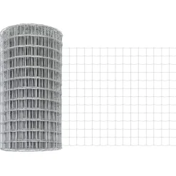 vidaXL Valla con Poste Plateado 0,4 x 10 m Acero Acero galvanizado