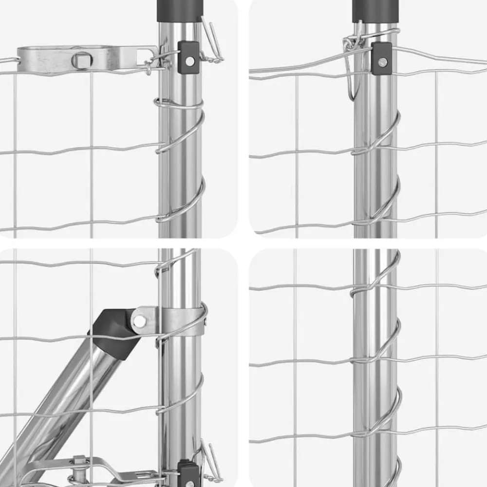 vidaXL Valla con Poste Plateado 0,4 x 10 m Acero Acero galvanizado