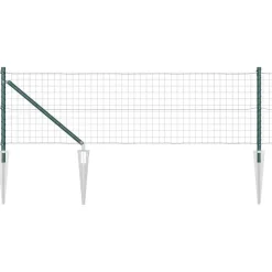 vidaXL Valla con Poste 0,4 x 10 m Acero y PVC Verde Discount