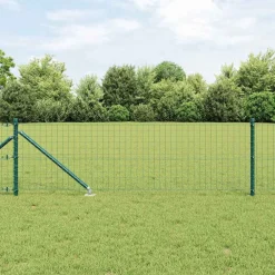 vidaXL Valla con Poste 0,4 x 10 m Acero y PVC Verde Discount
