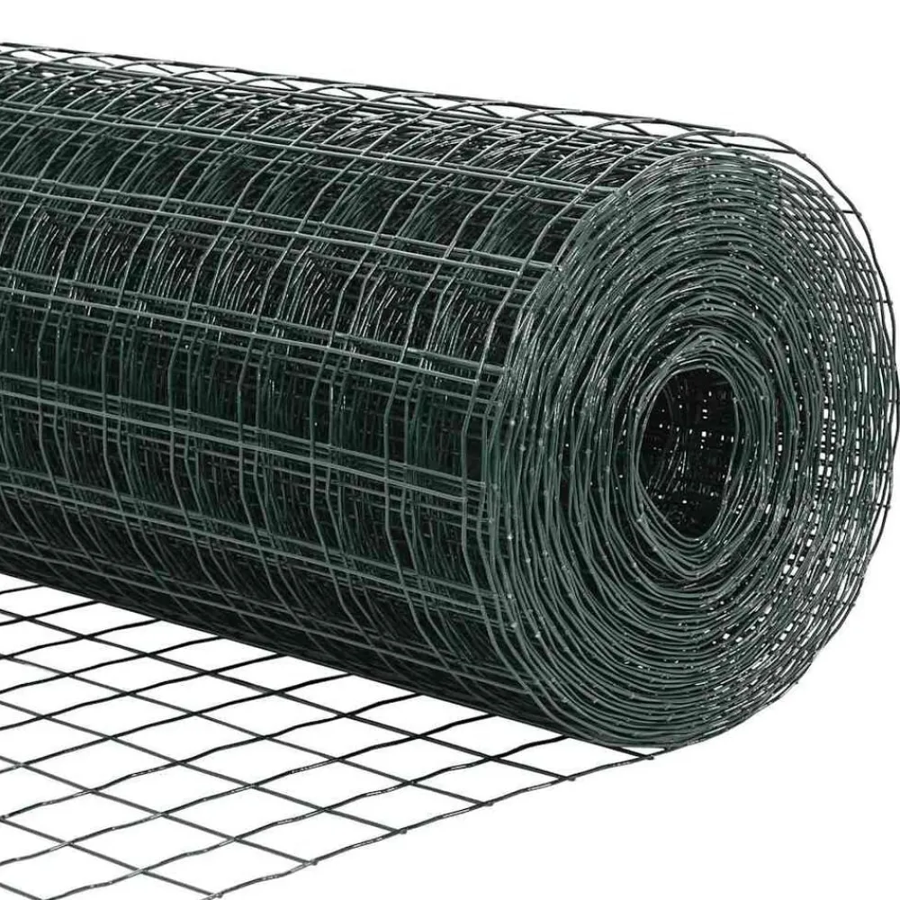 vidaXL Valla con Poste 0,4 x 10 m Acero y PVC Verde Discount