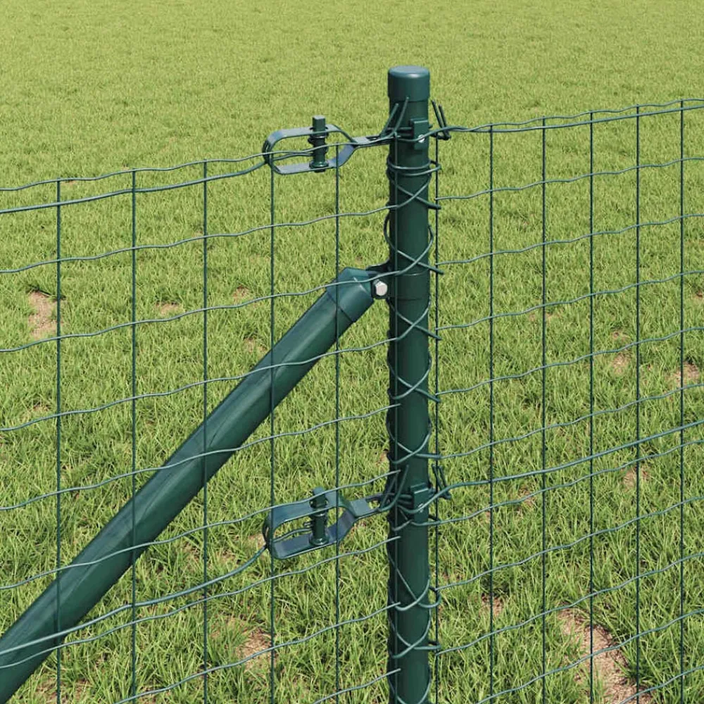 vidaXL Valla con Poste 0,4 x 10 m Acero y PVC Verde Discount