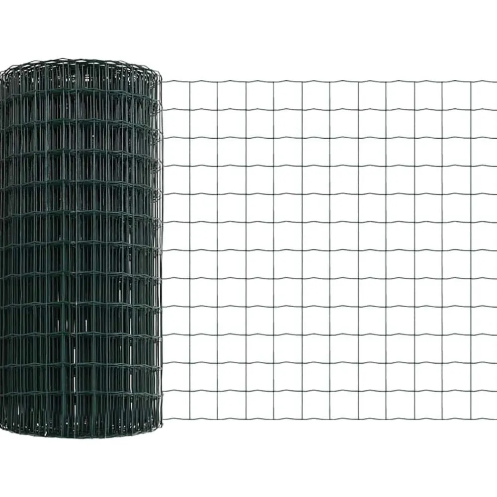 vidaXL Valla con Poste 0,4 x 10 m Acero y PVC Verde Discount