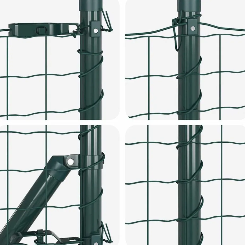 vidaXL Valla con Poste 0,4 x 10 m Acero y PVC Verde Discount