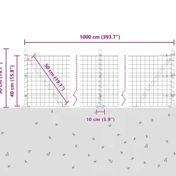 vidaXL Vallas De Jardín-Valla con Poste 0,4 x 10 m Acero y PVC