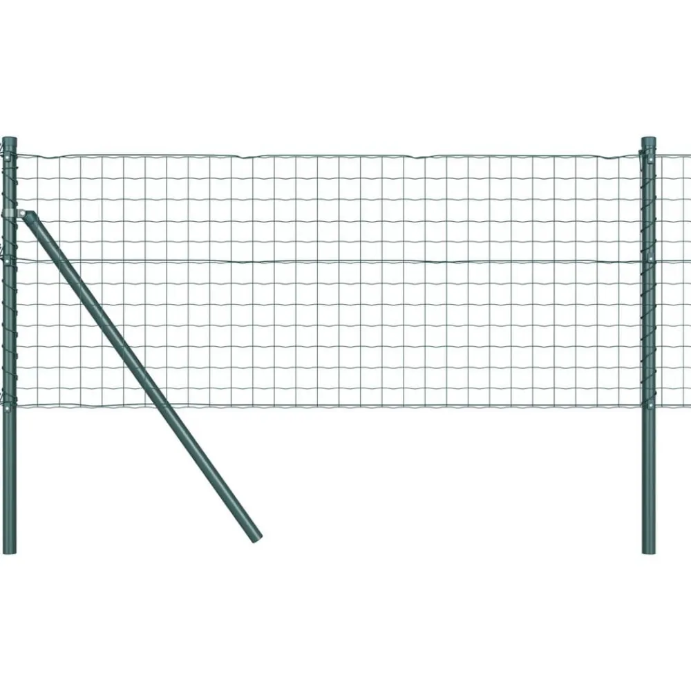 vidaXL Valla con Poste 0,4 x 10 m Acero y PVC Verde Outlet