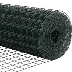 vidaXL Valla con Poste 0,4 x 10 m Acero y PVC Verde Outlet