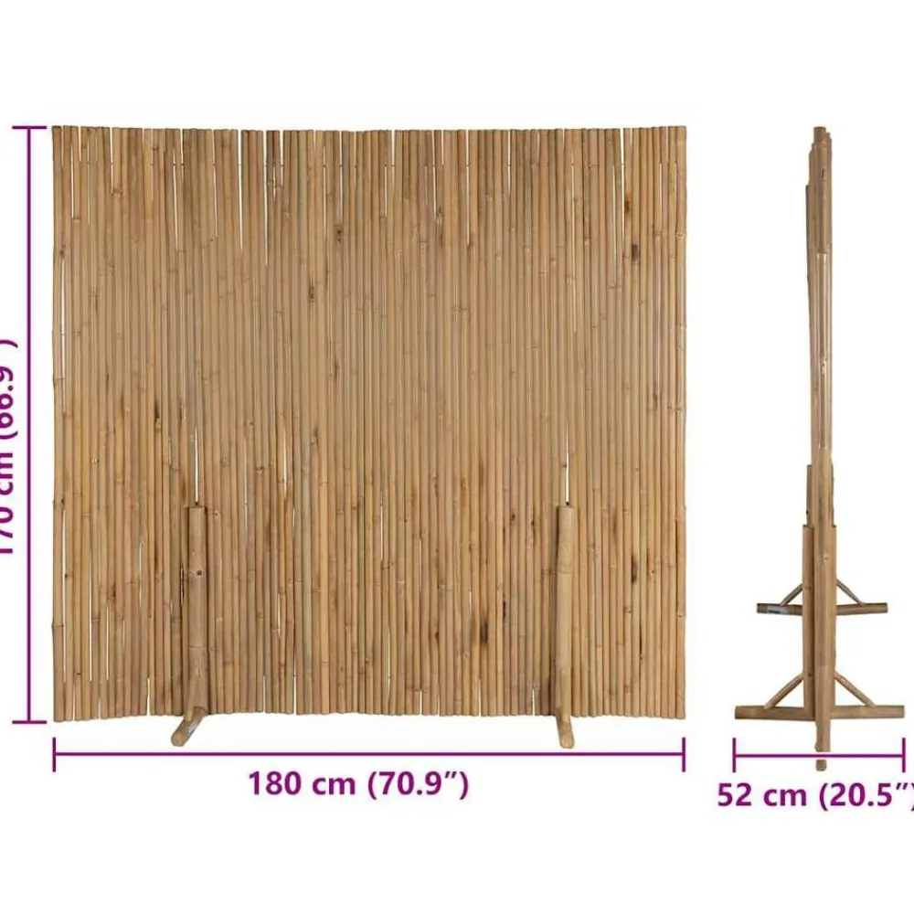 vidaXL Valla de bambú 180x170 cm New