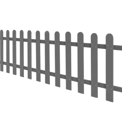 vidaXL Valla de estacas de jardín de WPC 200x60 cm Gris