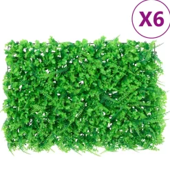 vidaXL Valla de hojas de helecho artificial 6 uds verde 40x60 cm