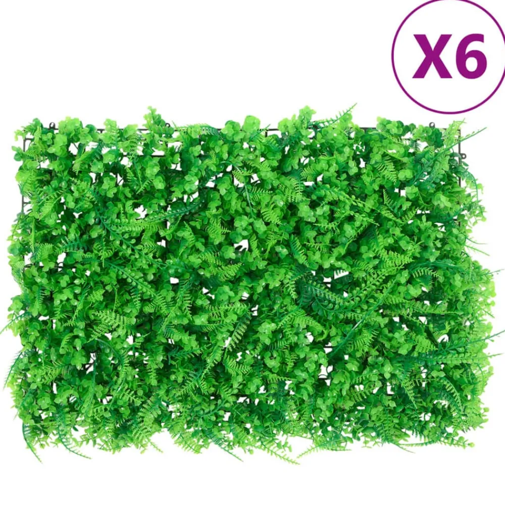 vidaXL Valla de hojas de helecho artificial 6 uds verde 40x60 cm