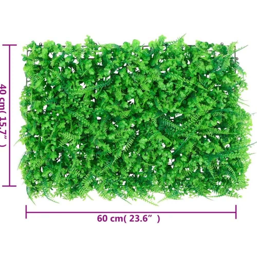 vidaXL Valla de hojas de helecho artificial 6 uds verde 40x60 cm