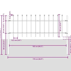 vidaXL Vallas De Jardín-Valla de Jardín 2 pcs 3,4 x 0,6 m