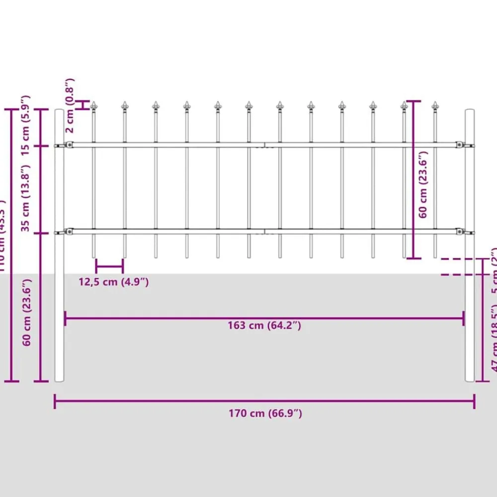 vidaXL Vallas De Jardín-Valla de Jardín 2 pcs 3,4 x 0,6 m