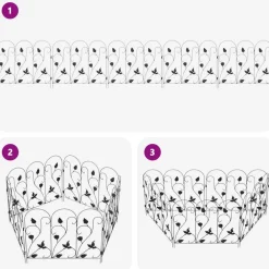 vidaXL Valla de Jardín 5 pcs Acero Negro Online