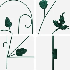 vidaXL Valla de Jardín 5 pcs Acero Verde New