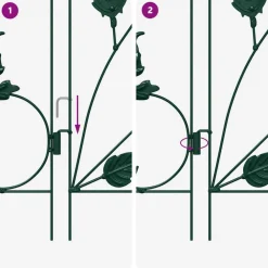 vidaXL Valla de Jardín 5 pcs Acero Verde New