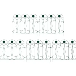 vidaXL Valla de Jardín 5 pcs Acero Verde Sale
