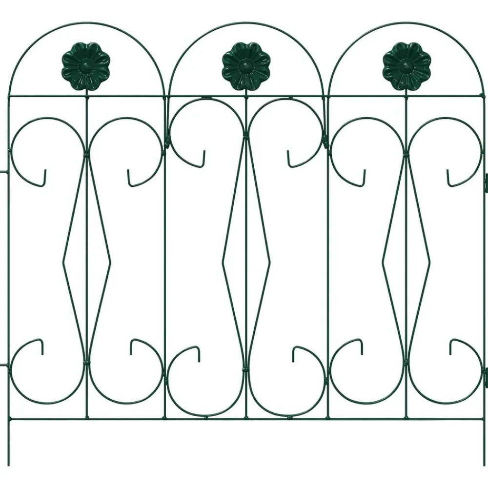 vidaXL Valla de Jardín 5 pcs Acero Verde Sale