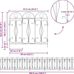 vidaXL Valla de Jardín 5 pcs Acero Verde Sale