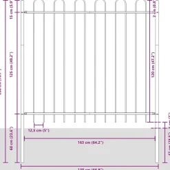 vidaXL Valla de Jardín 2 pcs 3,4 x 0,6 m Gris