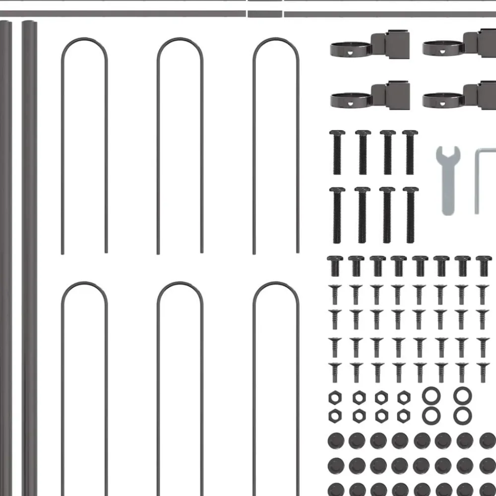 vidaXL Valla de Jardín 2 pcs 3,4 x 0,6 m Gris