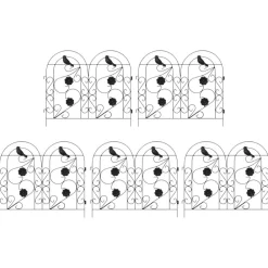 vidaXL Valla de Jardín 5 pcs Acero Negro Clearance