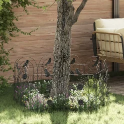 vidaXL Valla de Jardín 5 pcs Acero Negro Clearance