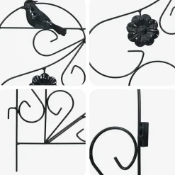vidaXL Valla de Jardín 5 pcs Acero Negro Clearance