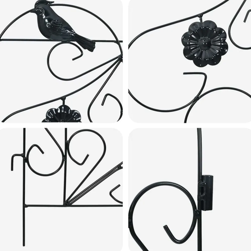 vidaXL Valla de Jardín 5 pcs Acero Negro Clearance