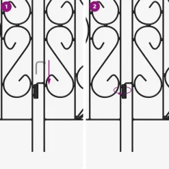 vidaXL Valla de Jardín 5 pcs Acero Negro Clearance