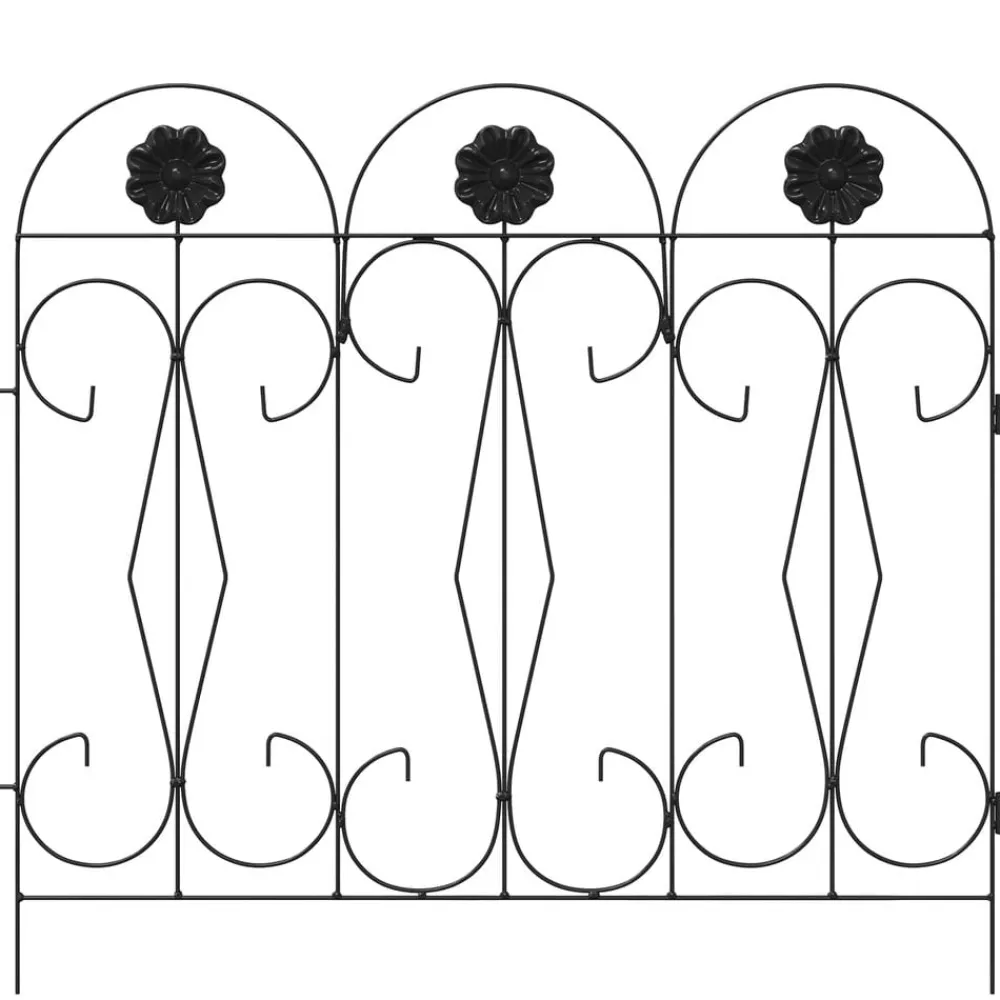 vidaXL Vallas De Jardín-Valla de Jardín 5 pcs Acero