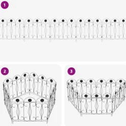vidaXL Vallas De Jardín-Valla de Jardín 5 pcs Acero