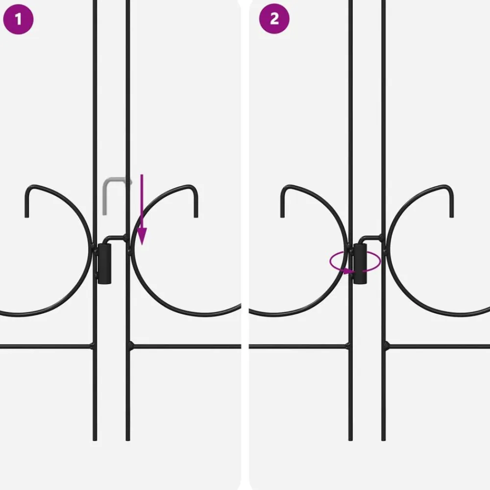 vidaXL Vallas De Jardín-Valla de Jardín 5 pcs Acero