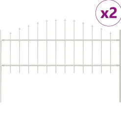 vidaXL Valla de Jardín 2 pcs 170 x 140 cm White Clearance