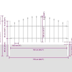 vidaXL Valla de Jardín 2 pcs 170 x 140 cm White Clearance