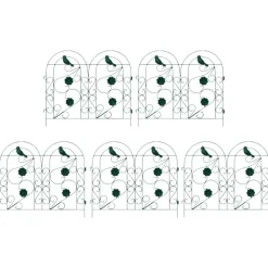 vidaXL Valla de Jardín 5 pcs Acero Verde