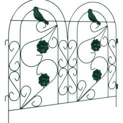 vidaXL Valla de Jardín 5 pcs Acero Verde