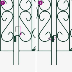 vidaXL Valla de Jardín 5 pcs Acero Verde