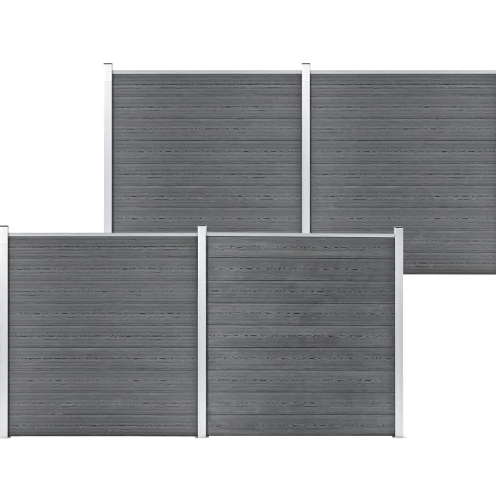 vidaXL Valla de jardín de WPC 699x186 cm Gris Best