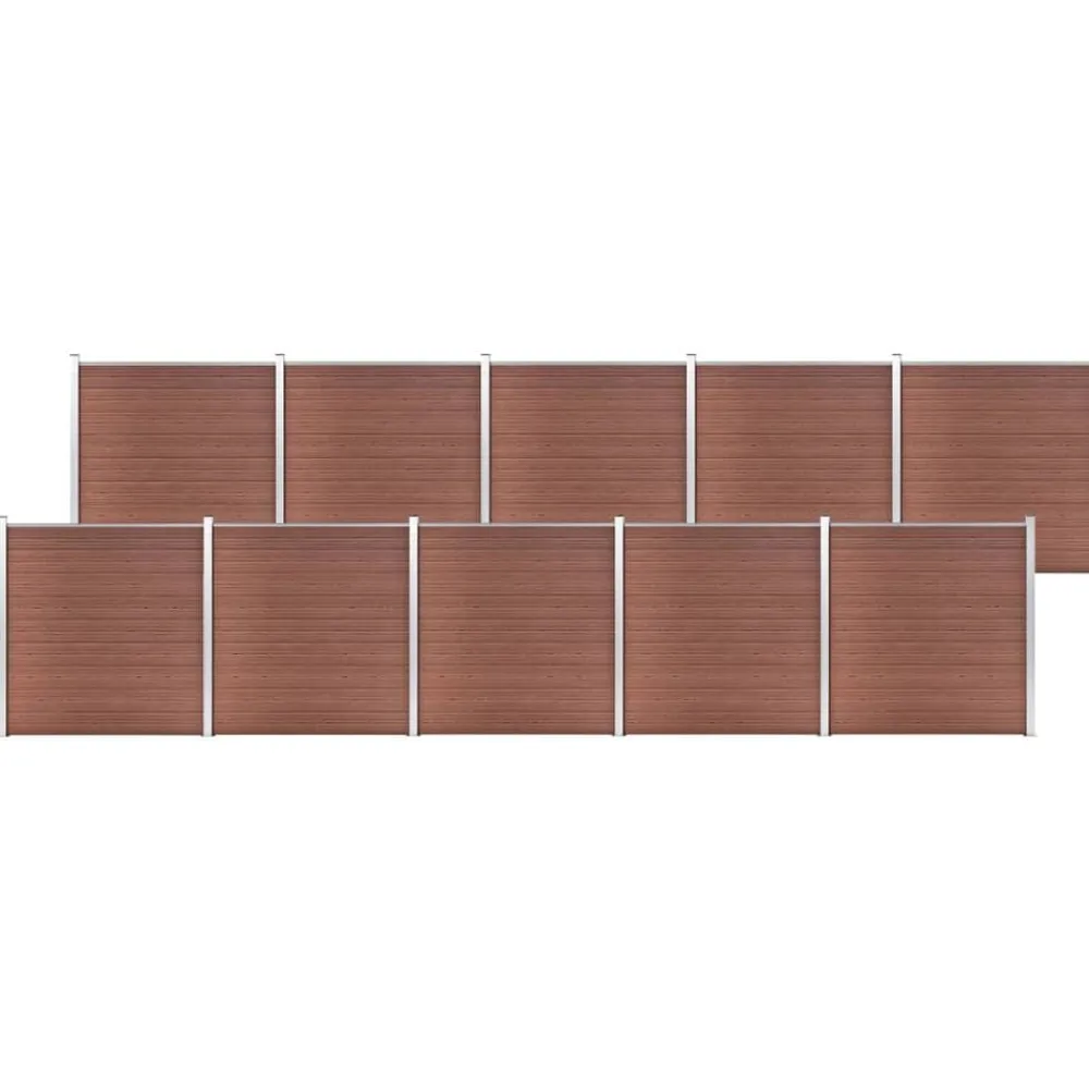 vidaXL Valla de jardín de WPC marrón 1737x186 cm Marrón New
