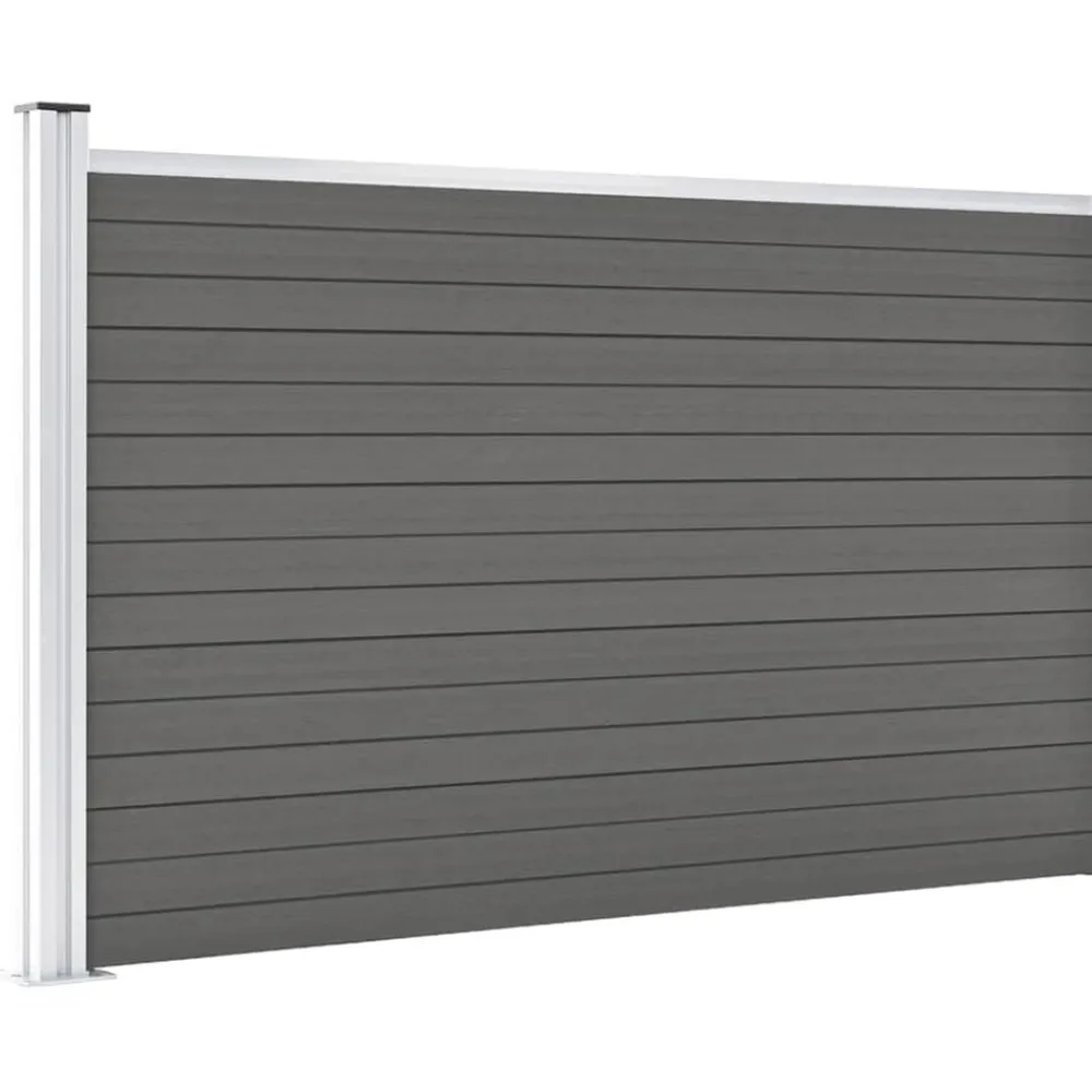 vidaXL Valla de jardín de WPC 175x105 cm Gris Clearance